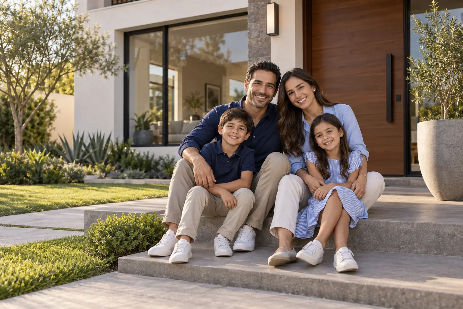 Familia protegida frente a su hogar